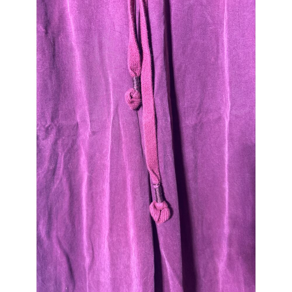 Saturday Sunday Anthropologie Wide Leg Pants Small Burgundy Chambray - Picture 3 of 11
